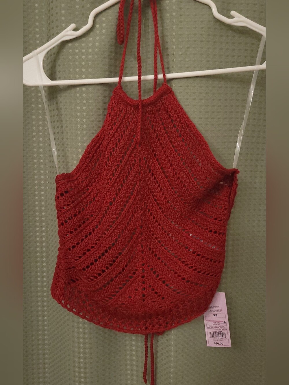 Crochet Halter Knit Top – Size XS – NWT